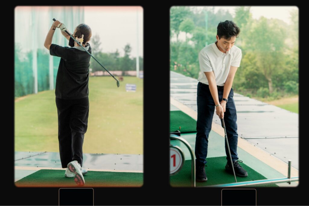 Sinh viên chương trình Cử nhân Kinh doanh LQT thực hành chơi Golf tại khu vực Driving Range